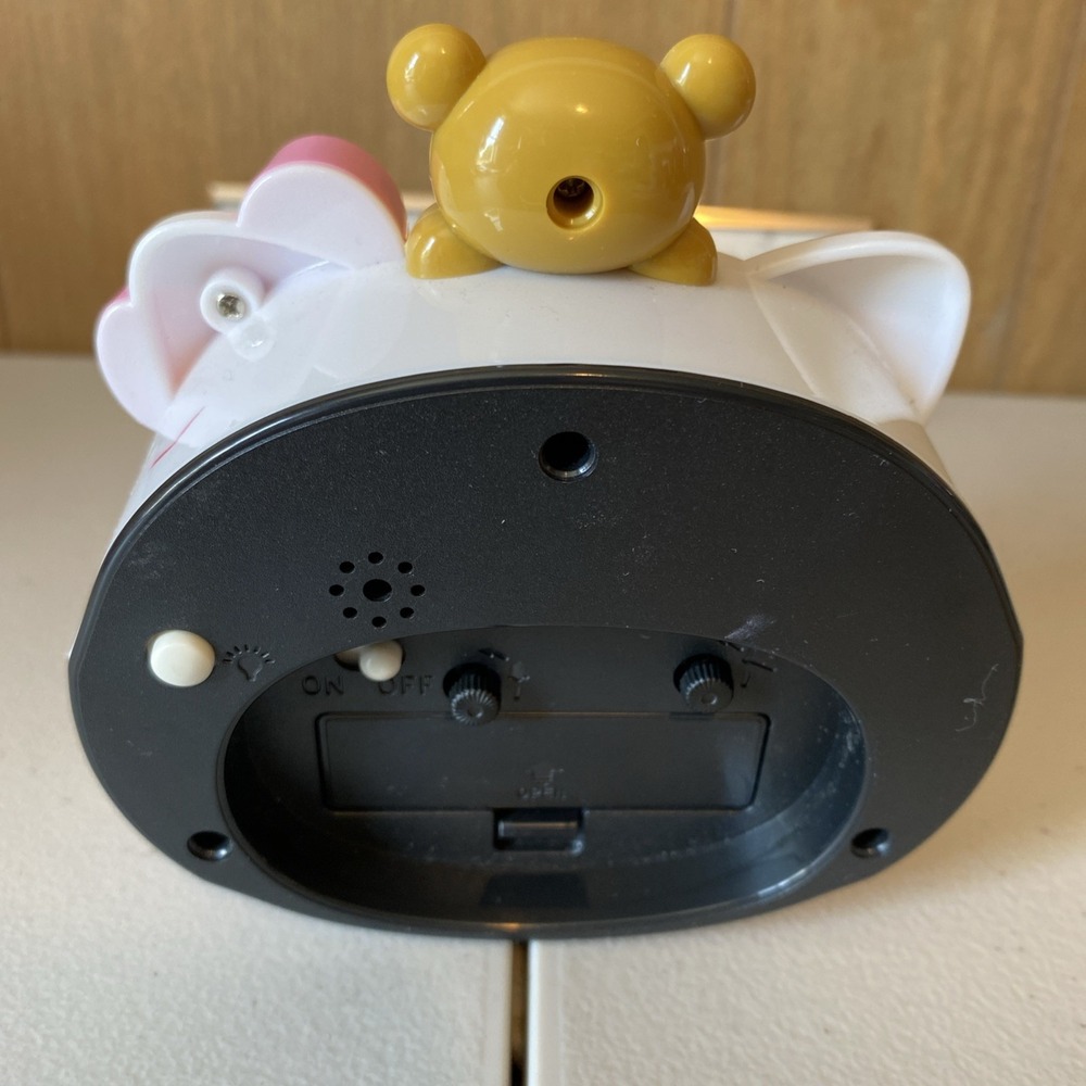 Hello Kitty Alarm Clock Bear Topper Pink Bow Battery Operated - Picture 6 of 15